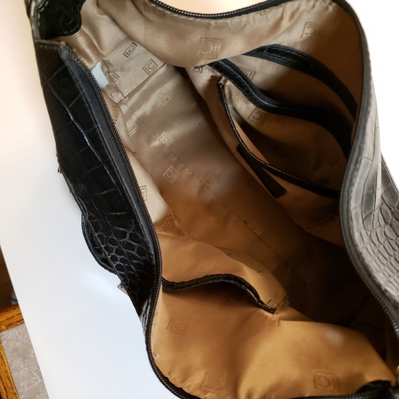 Claiborne Black Embossed Women's Bag - Picture 5 of 11